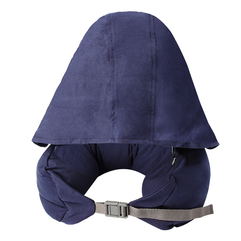 Foam particle hooded U-shaped pillow