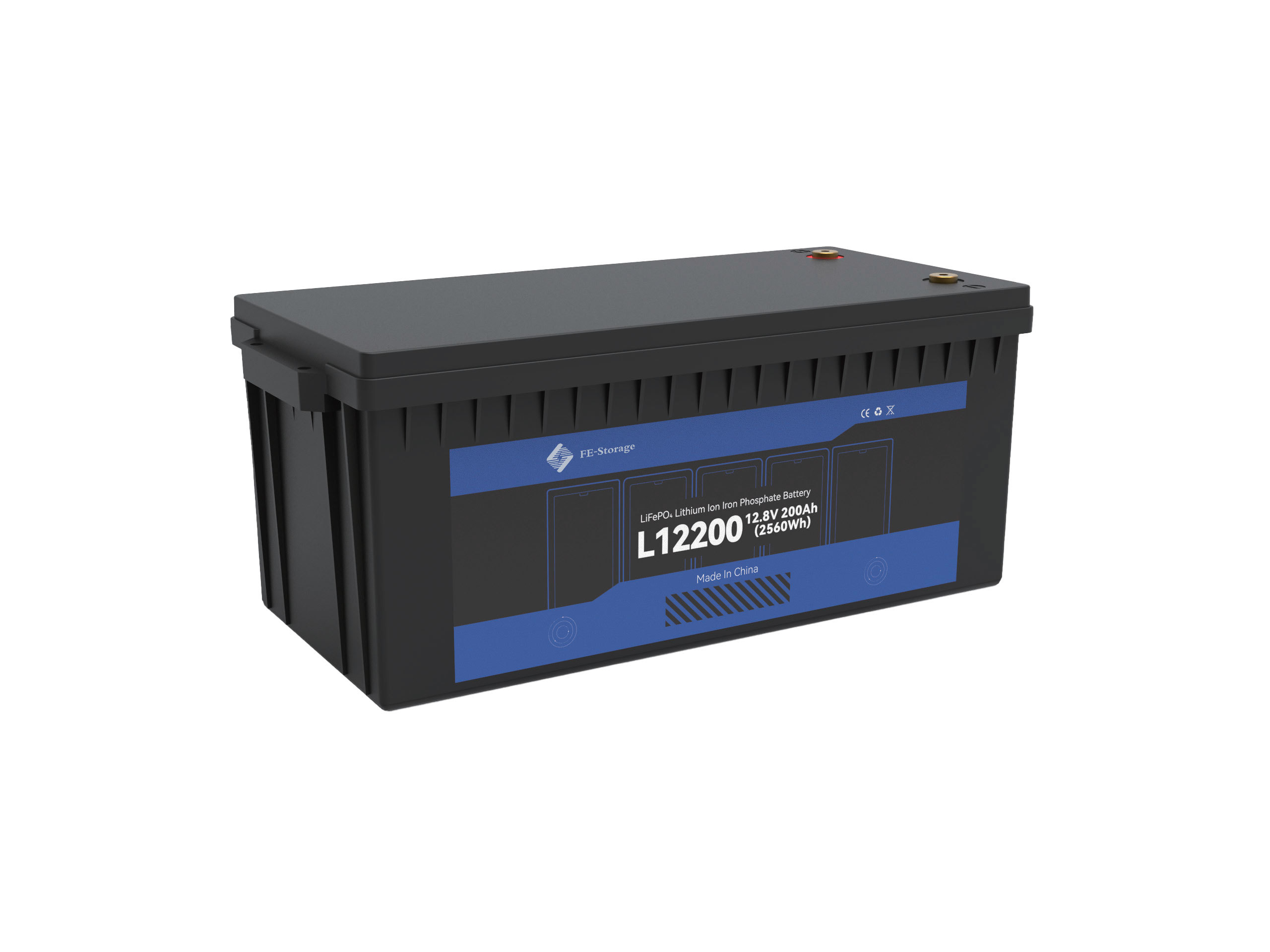 12V 200Ah Lithium Iron Phosphate (LiFePO4) Battery Kit - Perfect Lead Acid Replacement for Solar, RV, Boat