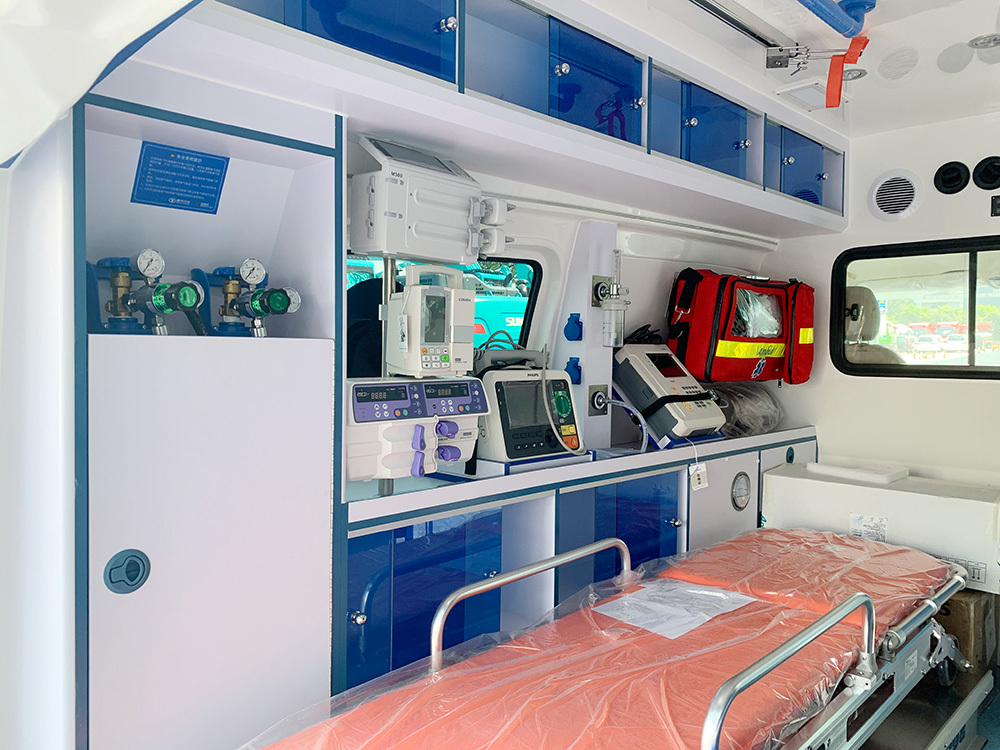 Detailed image of an intensive care ambulance Detailed image of an intensive care ambulance