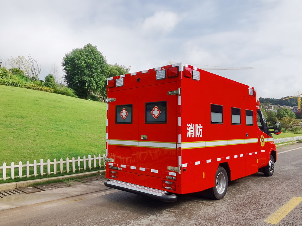 Detailed image of a fire service ambulance Detailed image of a fire service ambulance