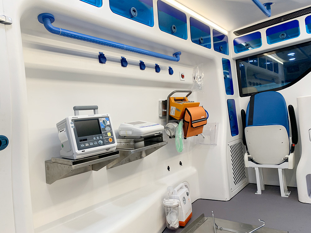 Detailed image of an intensive care ambulance Detailed image of an intensive care ambulance