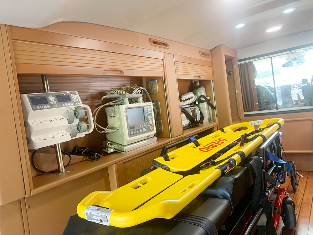 Detailed image of an intensive care ambulance Detailed image of an intensive care ambulance