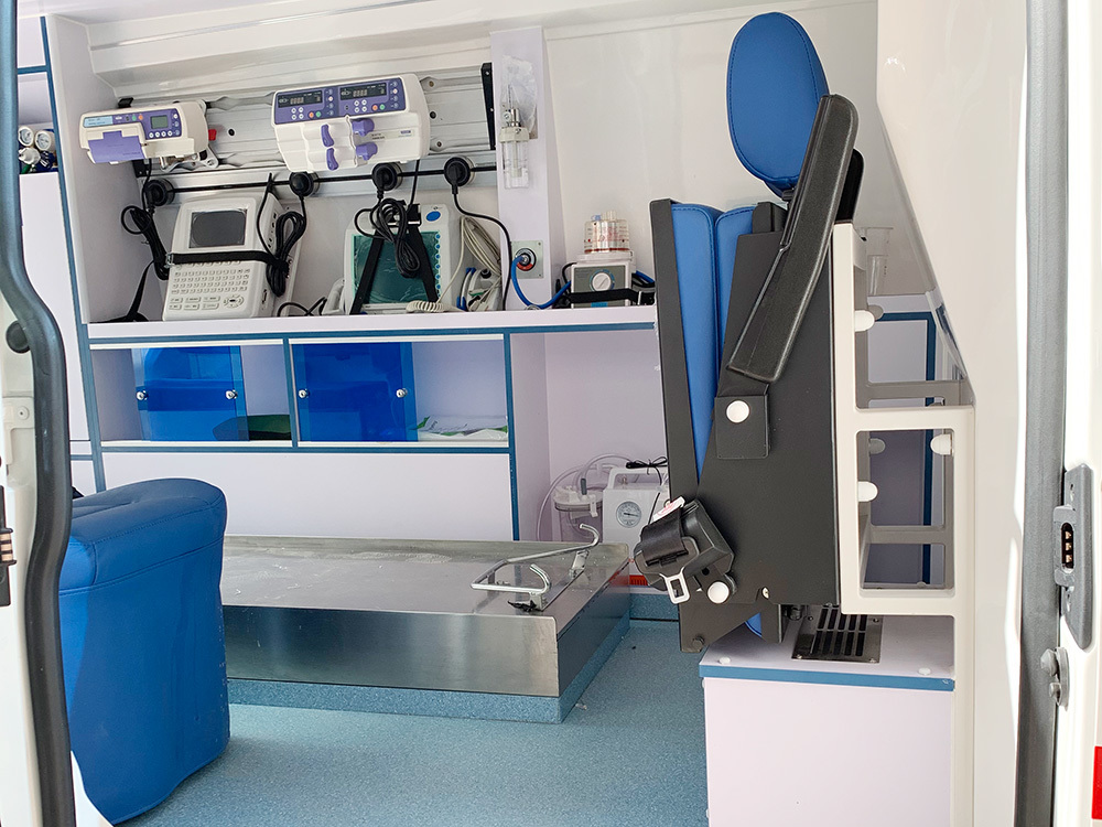 Detailed image of an intensive care ambulance Detailed image of an intensive care ambulance