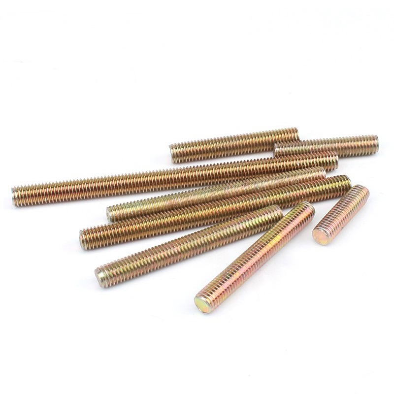 Color Yellow Zinc Plated High Strength Steel Grade 4.8 8.8 10.9 12.9 DIN975 DIN976 Threaded Rods