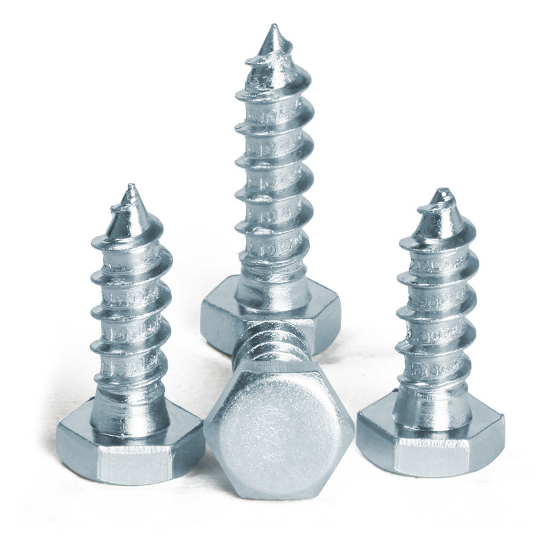 Zinc Plated Steel Hexagon Head Hex Wood Screws