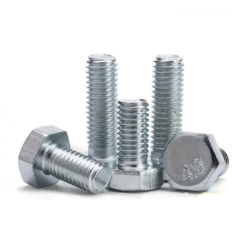 Grade 4.8 Carbon Steel DIN931 DIN933 Galvanized Zinc Plated Hex Bolts