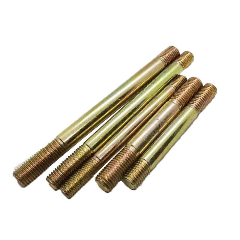 Color Yellow Zinc Plated Steel DIN938 Double Ending Stud Bolts