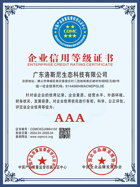 Enterprise credit rating certificate