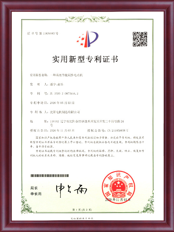 一种高效节能同步电动机