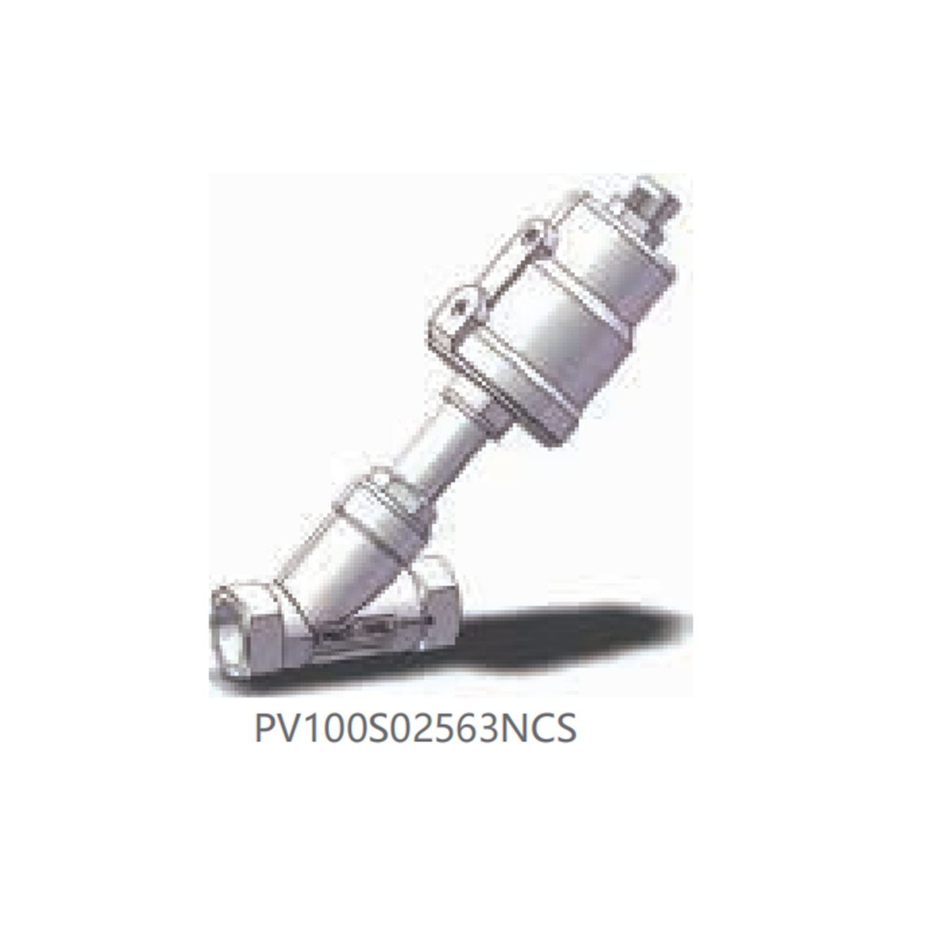 Two-position two-way pneumatic angle seat valve