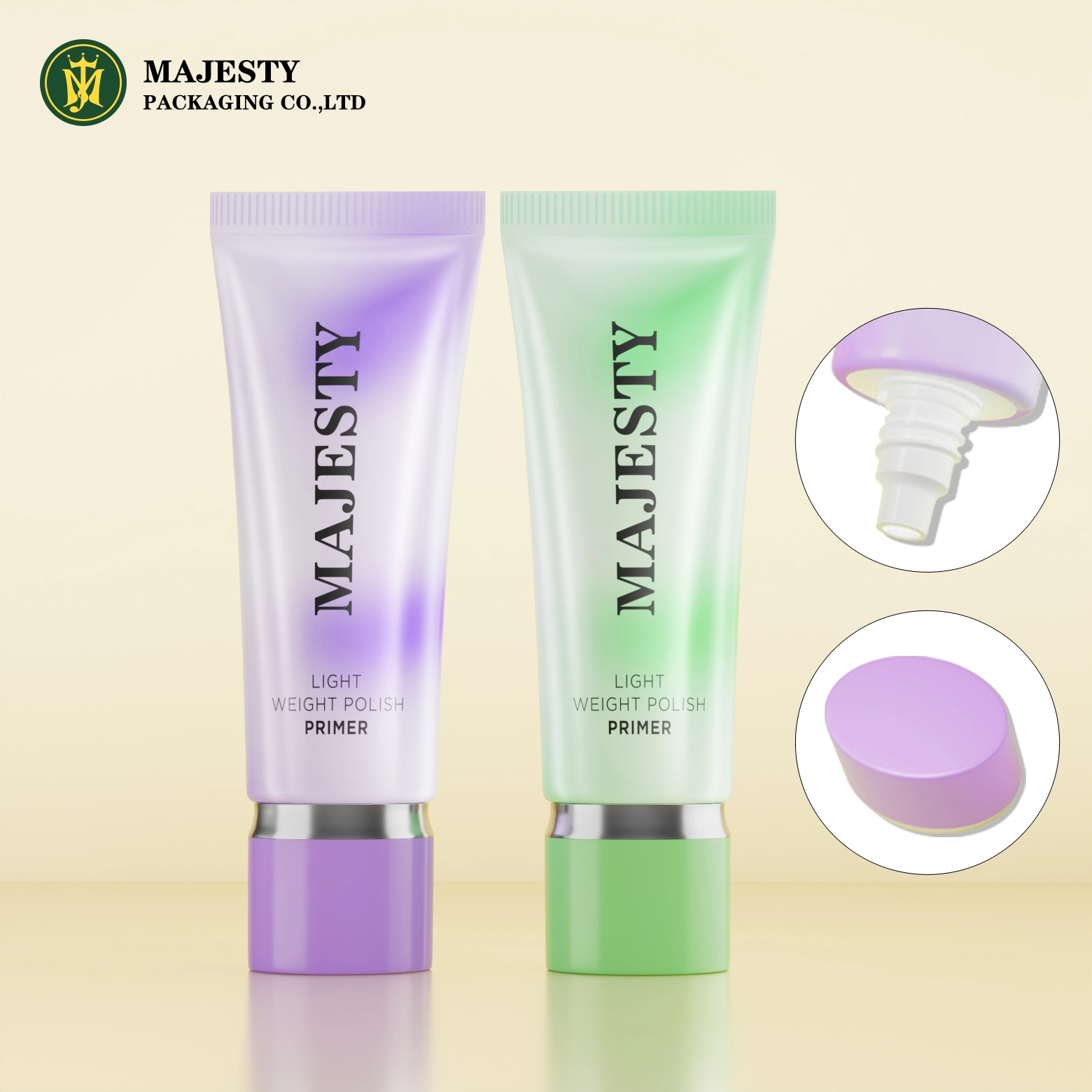 Tubo de embalaje de base líquida cosmética de protector solar con tapa cuadrada personalizada de 60 ml