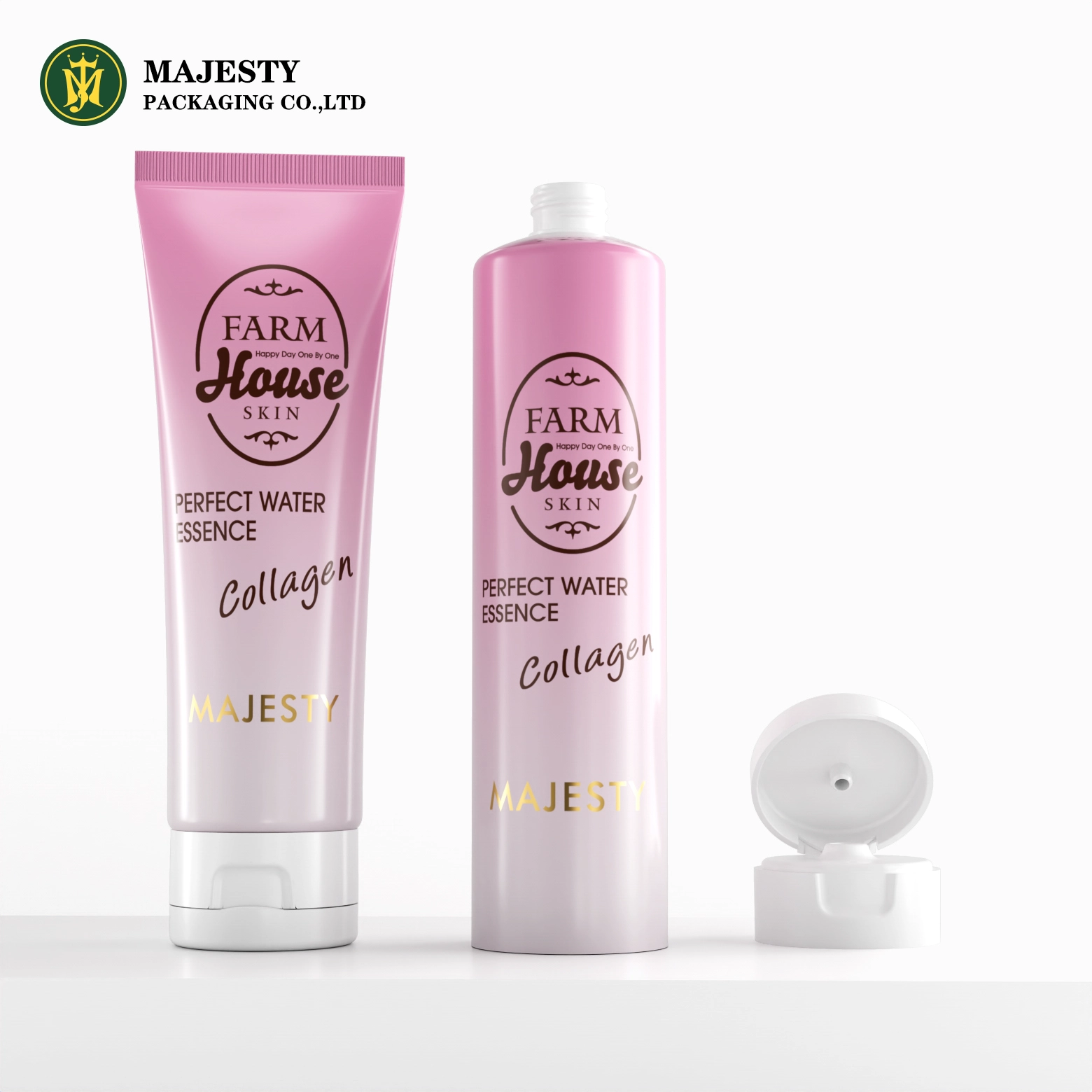 Tube de crème pour le corps rose de 100 ml et 150 ml, emballage de nettoyant vide avec bouchon à rabat