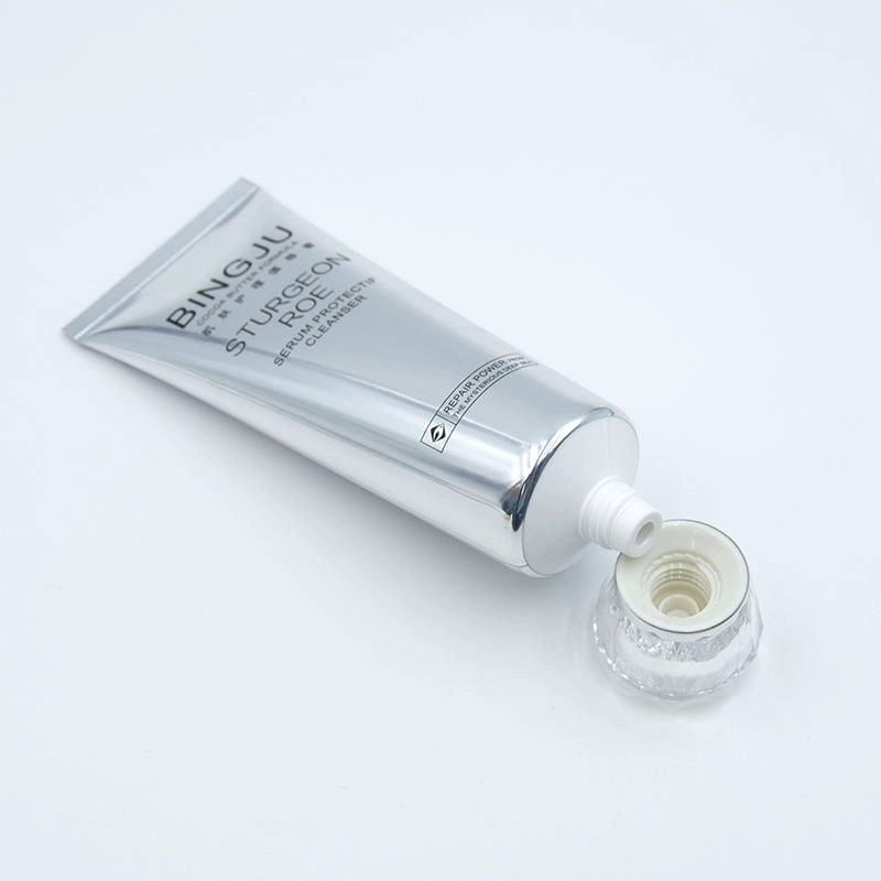 Tube cosmétique BB crème lotion nettoyant visage personnalisé en aluminium et plastique laminé ABL à capuchon acrylique