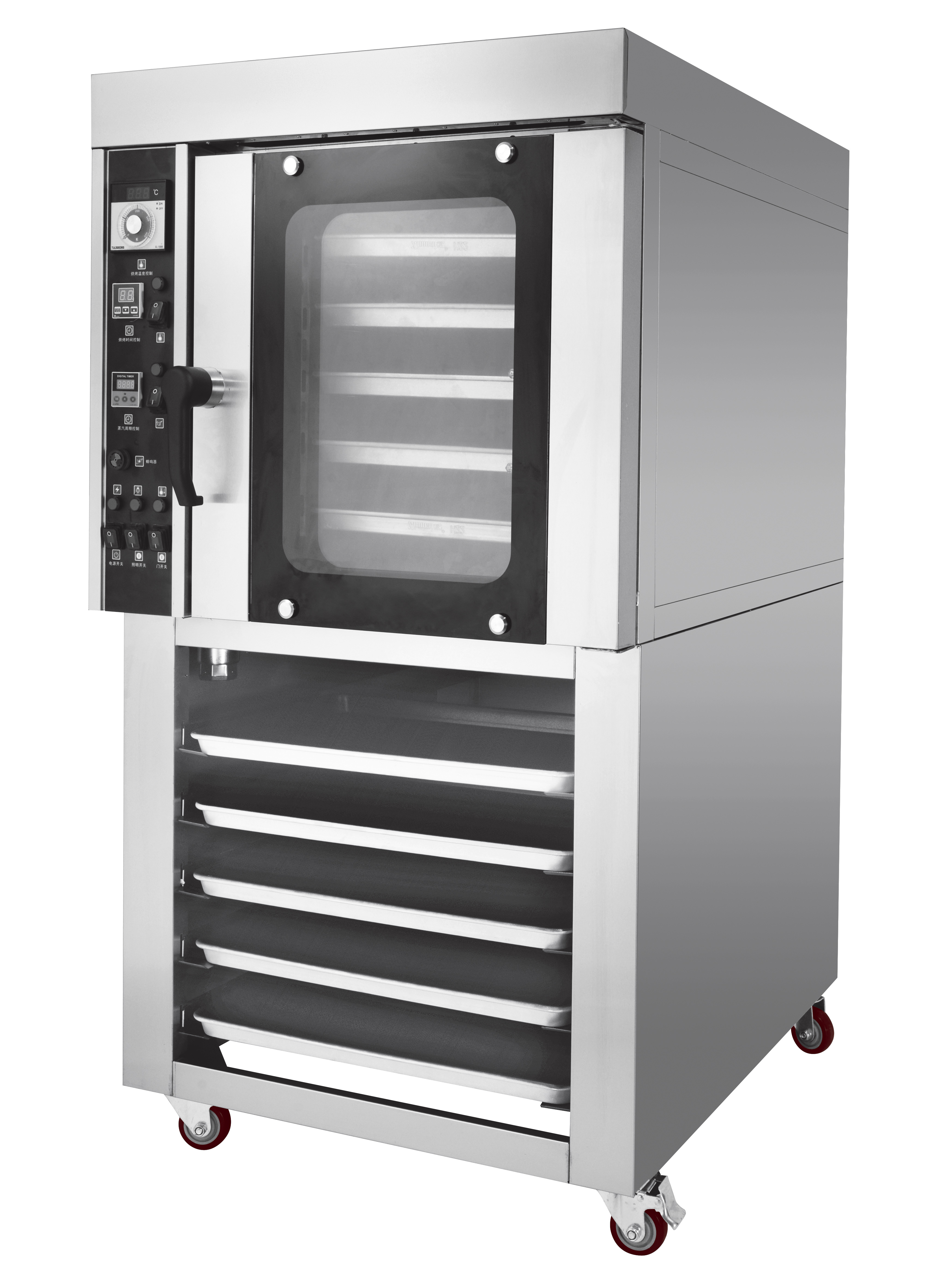 Horno de aire caliente eléctrico instrumentado de 5 bandejas