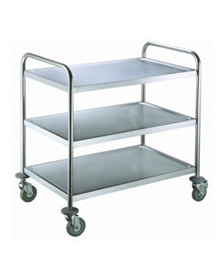 Carritos móviles de recogida de cuencos de acero inoxidable comercial de 3 capas para servicio de restaurante
