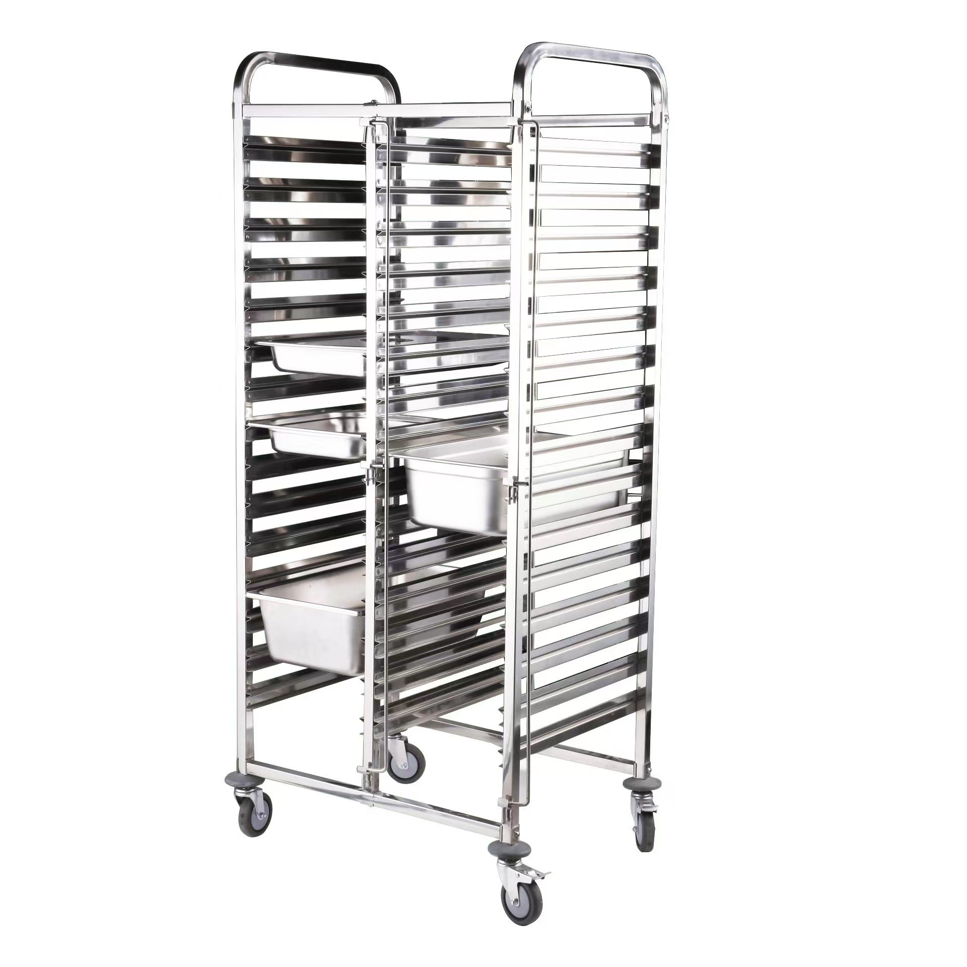 Carro de panadería de acero inoxidable desmontable, bandeja para hornear, carro de pan, estante para horno de panadería, carrito de comida para hoteles, restaurantes y cocinas
