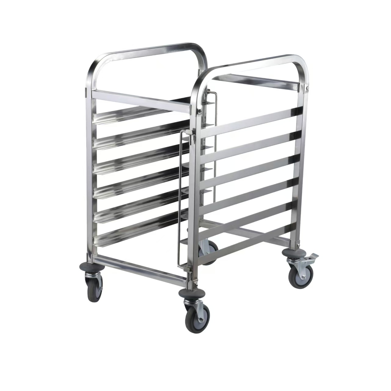 Carro de estantería para horno de panadería, bandeja para hornear de acero inoxidable 304 de una sola fila y 6 capas de metal