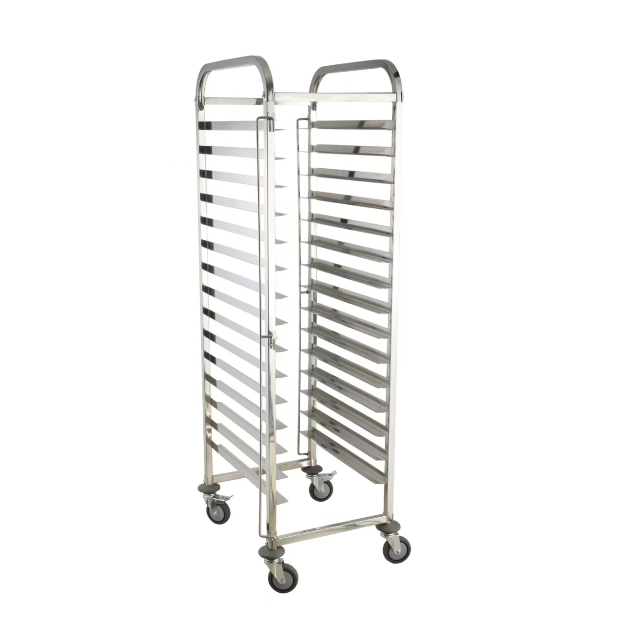 Desmontaje de carrito de acero inoxidable para cocina comercial con 15 niveles, adecuado para restaurantes y hoteles