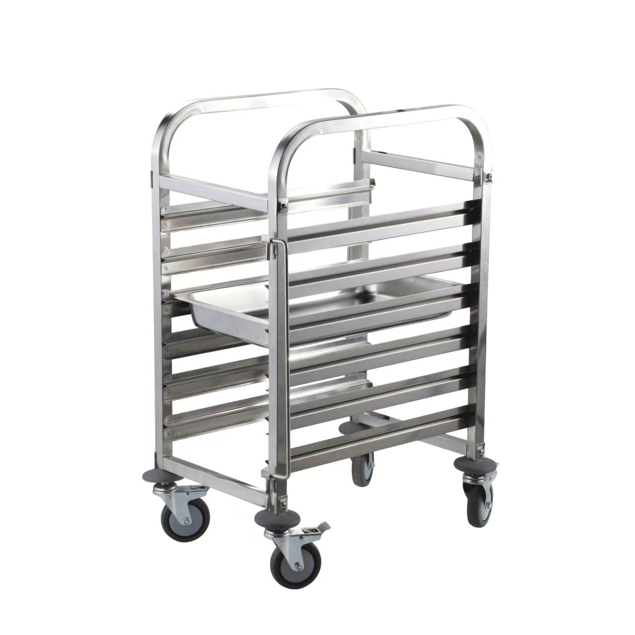 Carro de rejilla de enfriamiento de acero inoxidable para restaurante, carrito rodante para cocina