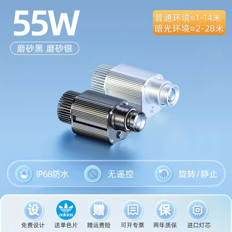 投影距离5米，应该选择多大功率的广告Logo投影灯？