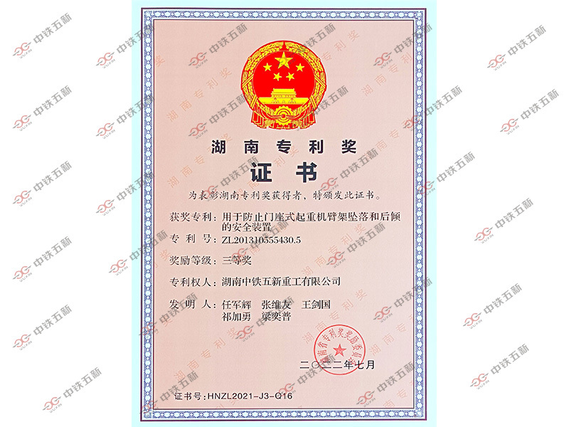 湖南专利奖证书