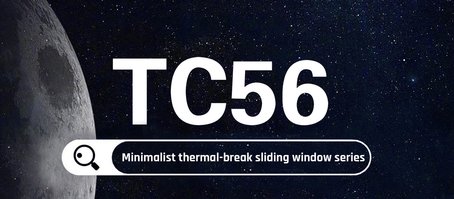  Serie de ventanas corredizas TC56 con rotura de puente térmico minimalista 