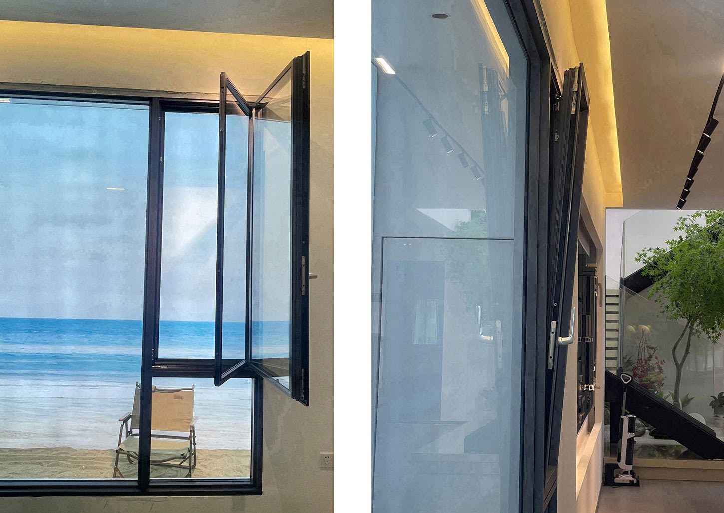  Ventana de doble apertura interior con malla integrada 