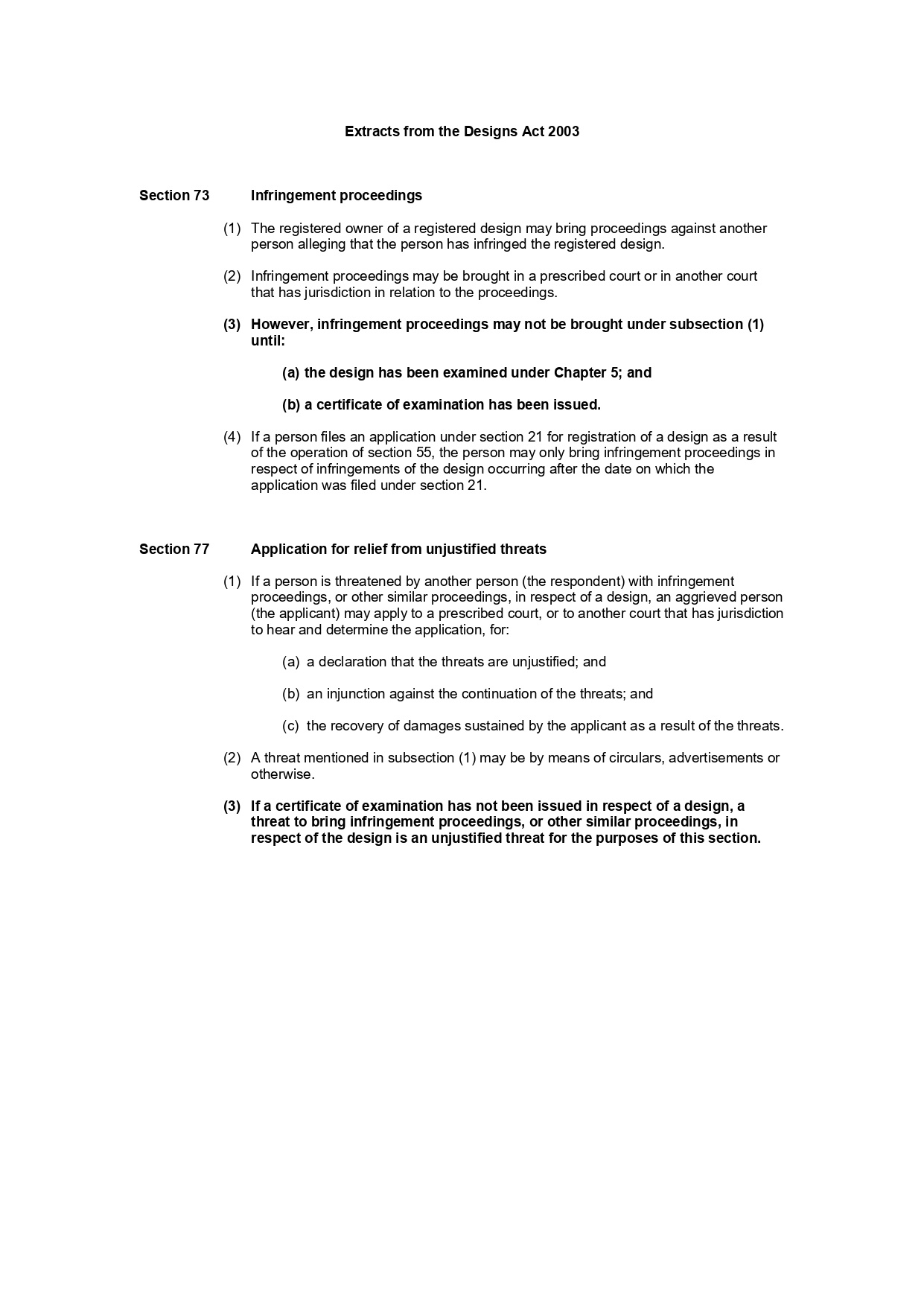 Australian Appearance Certificate _ Handbag