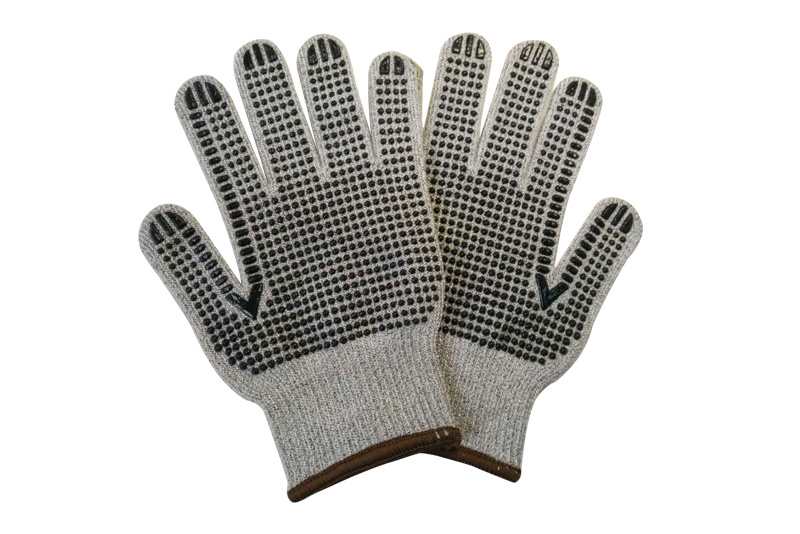 Knitted offset point plastic gloves series-knitted rubberized offset gloves