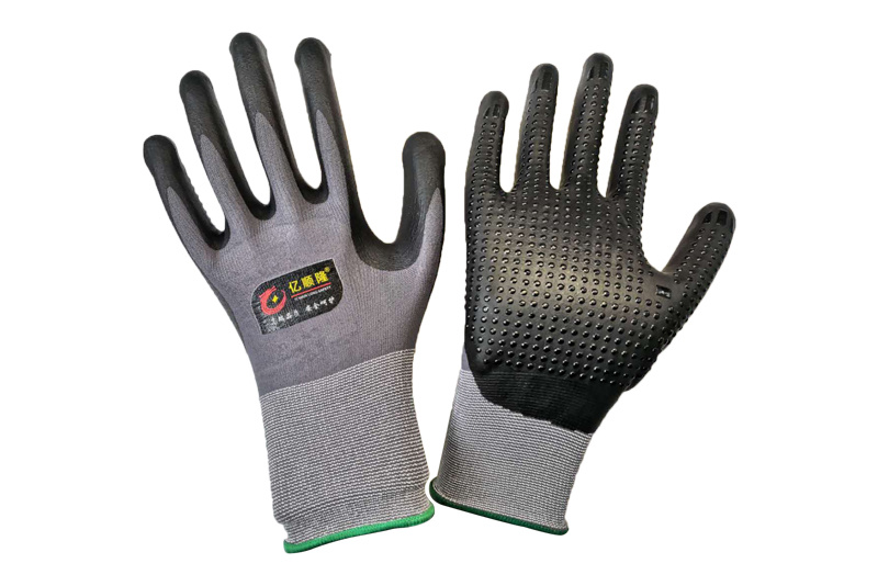 Knitted offset point plastic gloves series-knitted rubberized offset gloves