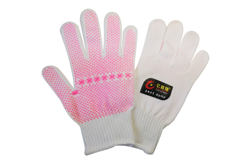 Knitted offset plastic gloves series-knitted PVC beaded gloves