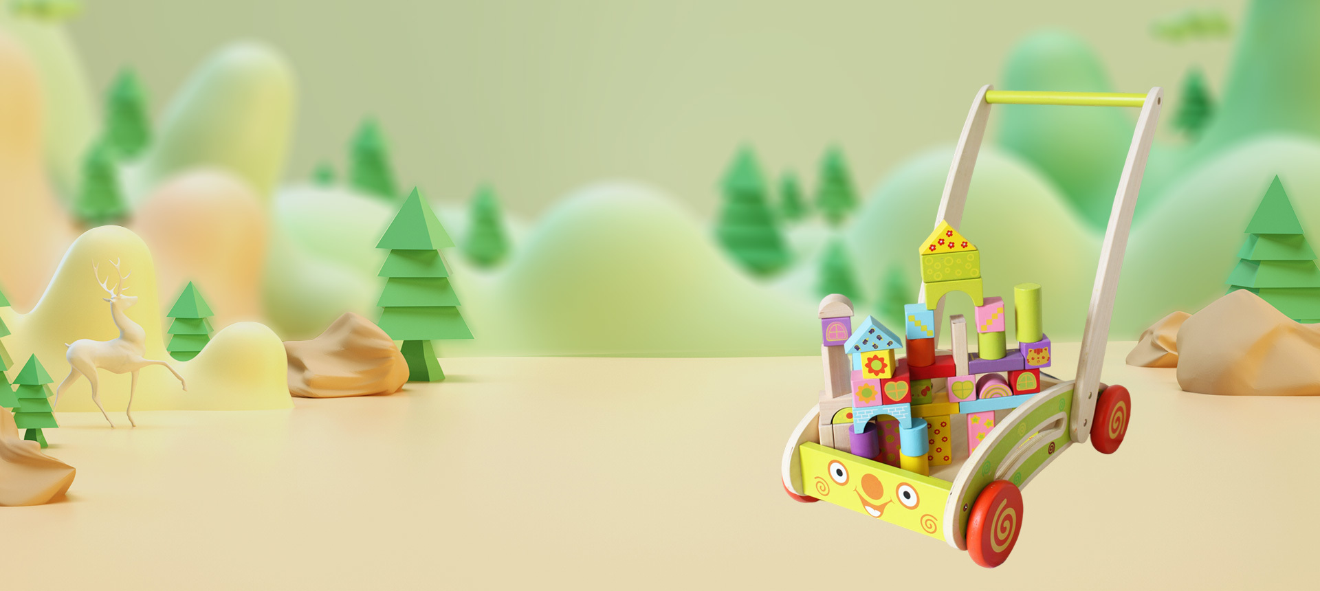 Wagon with Building Blocks