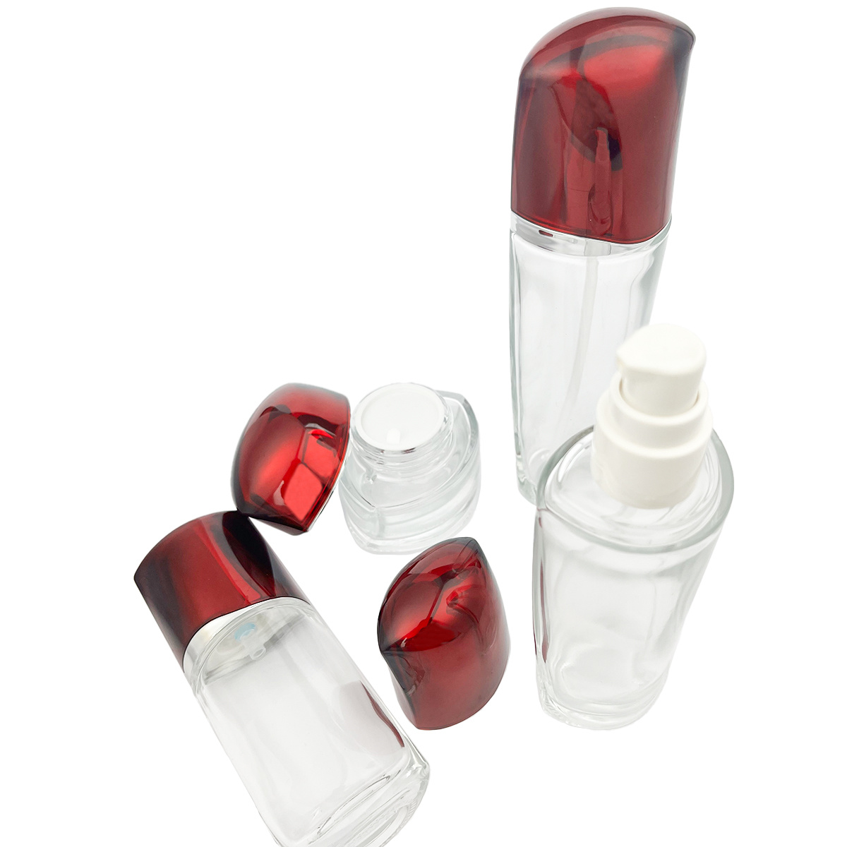 Face cream glass bottle