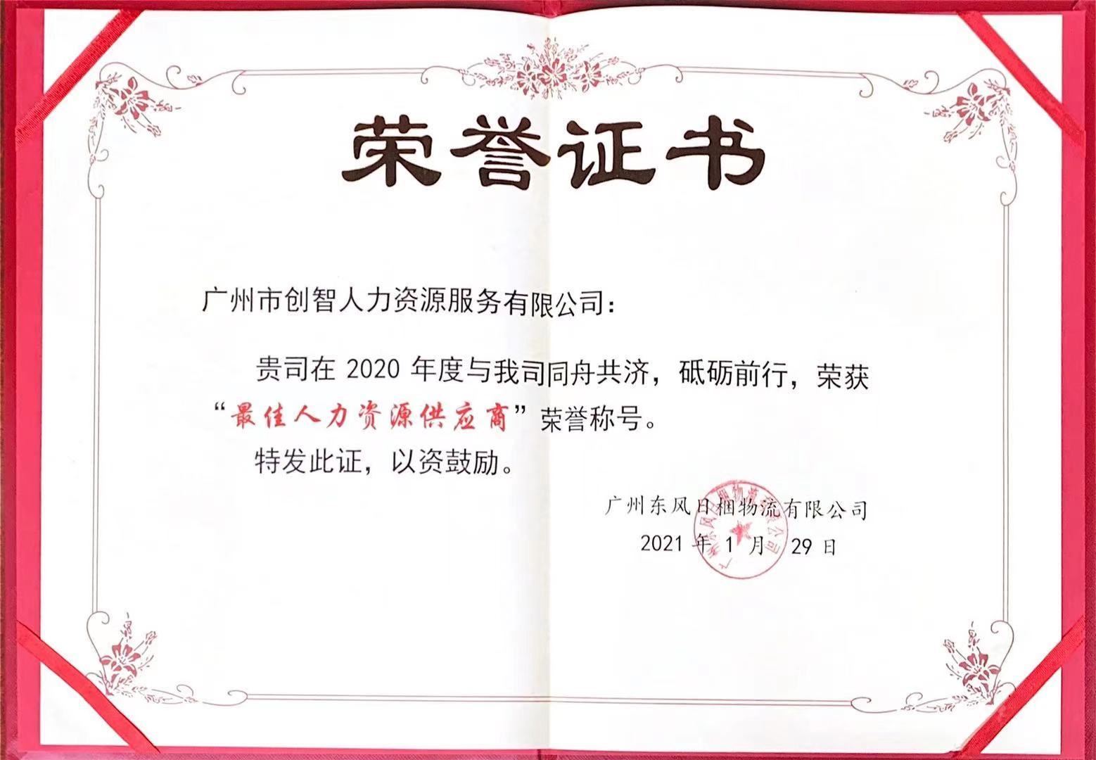 最佳人力資源供應商