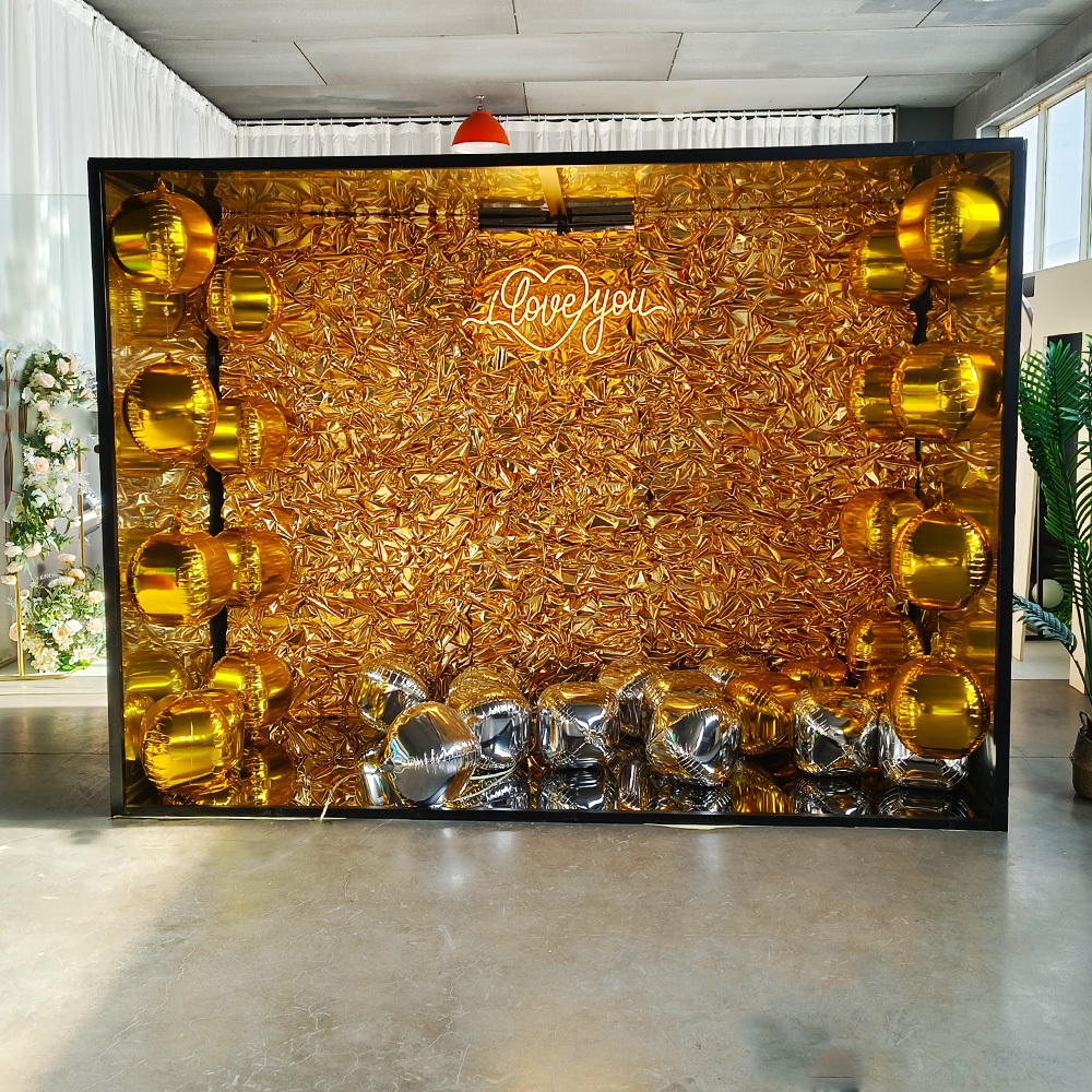 Gold foil mirror photo booth