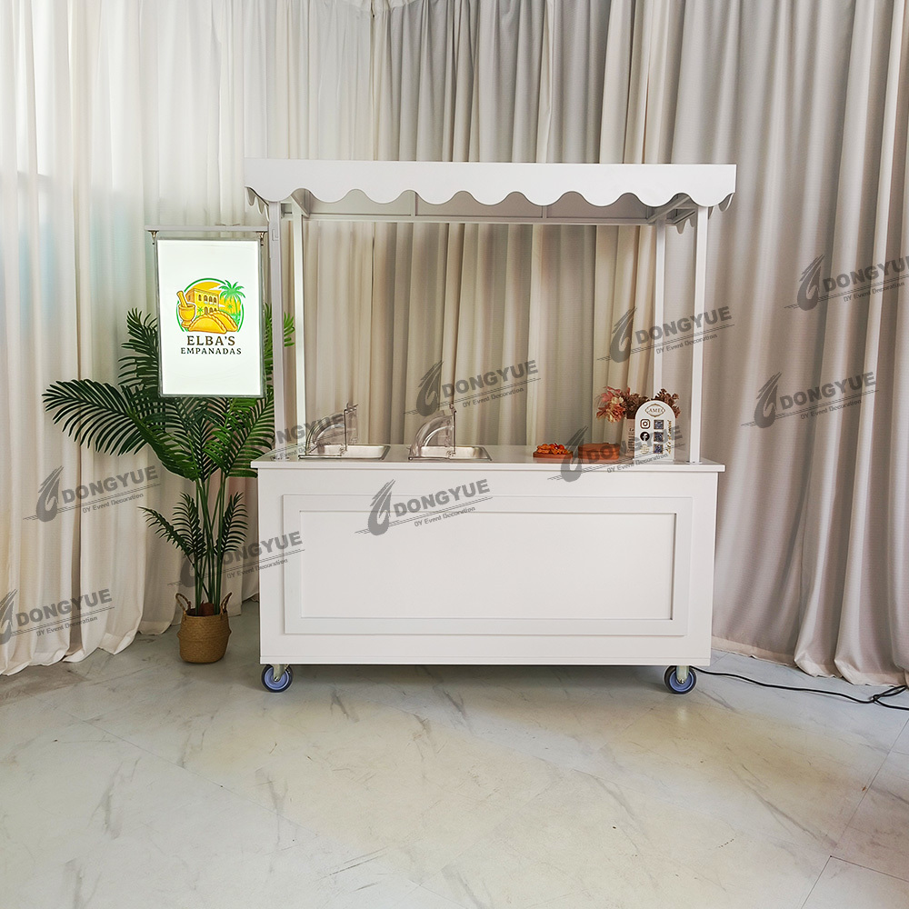 Metal Food Cart with Slim Led Light Box