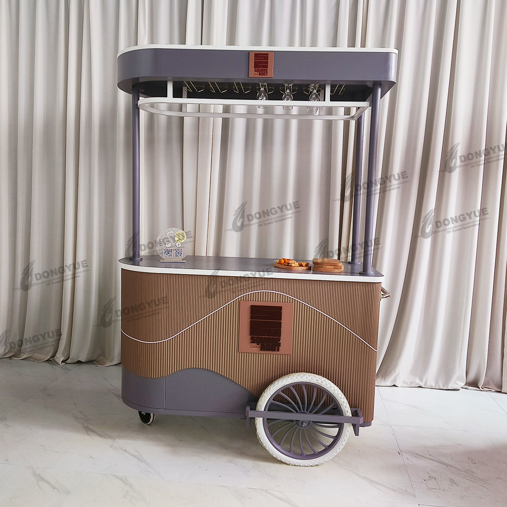 Metal Champagne Cart with Logo Sign