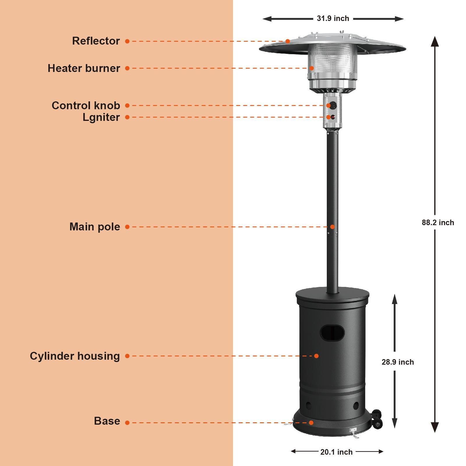 Portable Outdoor Heater Use With Round Table Design, Backyard Propane Heater