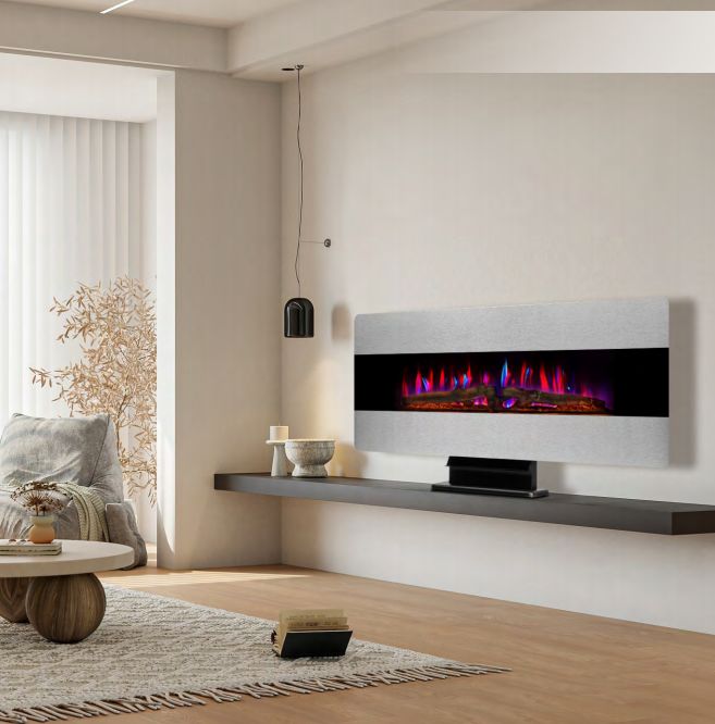 36"/42"/48" Flat Front Wall Mounted Fireplace