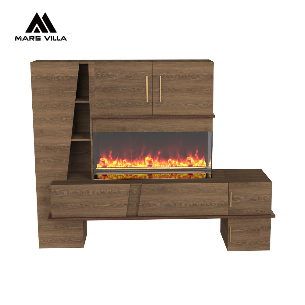 Living Room Cabinet with Fireplace