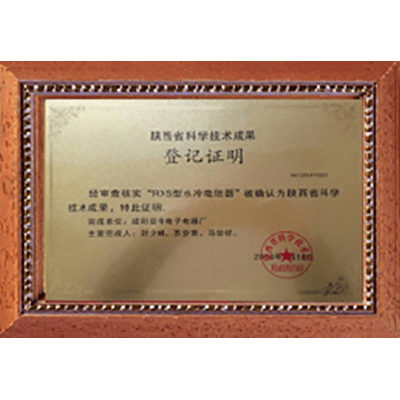 陜西省科學(xué)技術(shù)成果登記證明