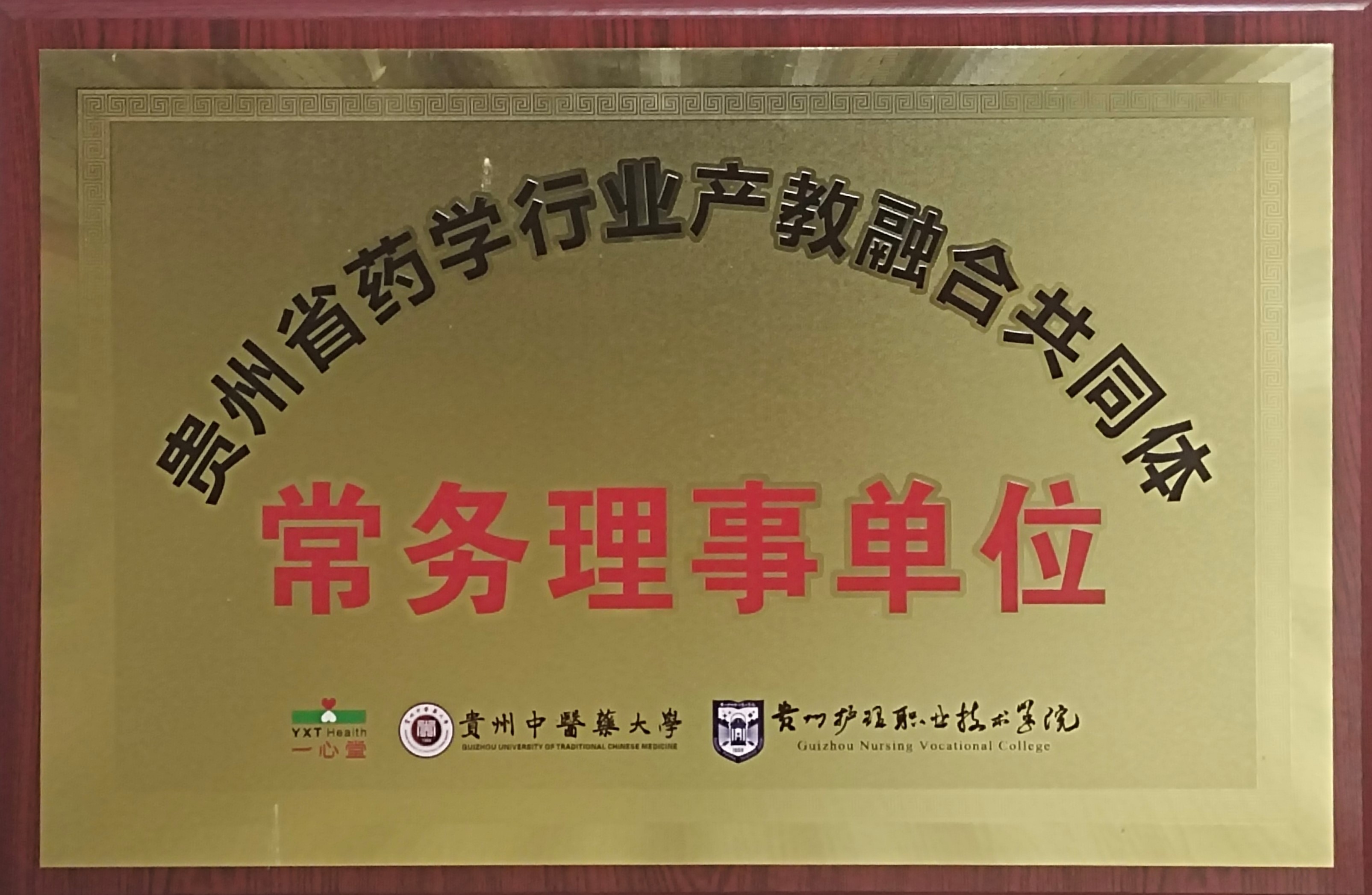 榮獲貴州省藥學(xué)行業(yè)產(chǎn)教融合共同體常務(wù)理事單位 榮獲貴州省藥學(xué)行業(yè)產(chǎn)教融合共同體常務(wù)理事單位
