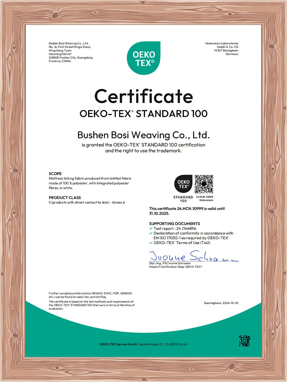 Certification