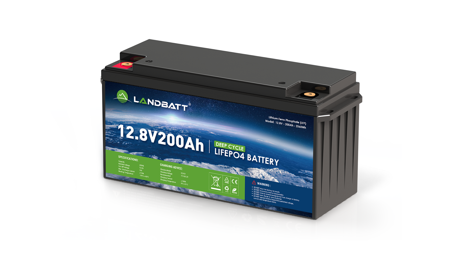 12.8V200Ah Deep Cycle Lithium Battery