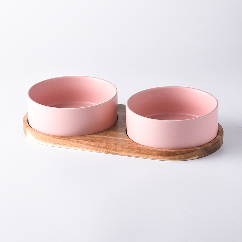 Straight Mouth Matte & Acacia Wood Tray