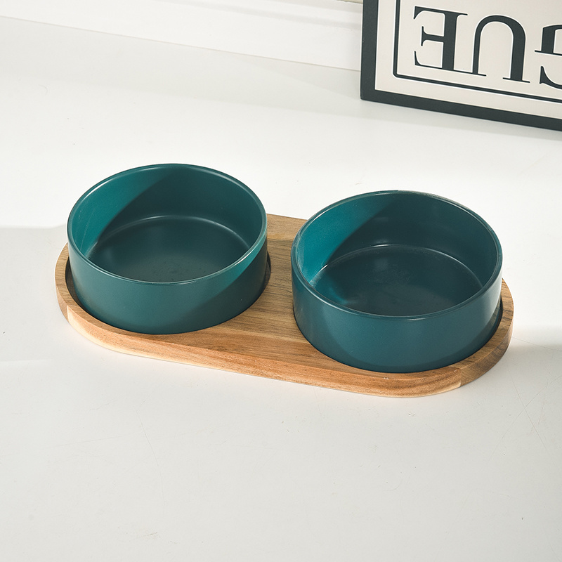 Straight Mouth Matte & Acacia Wood Tray
