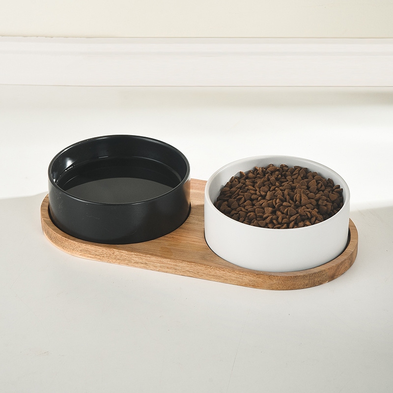 Straight Mouth Matte & Acacia Wood Tray