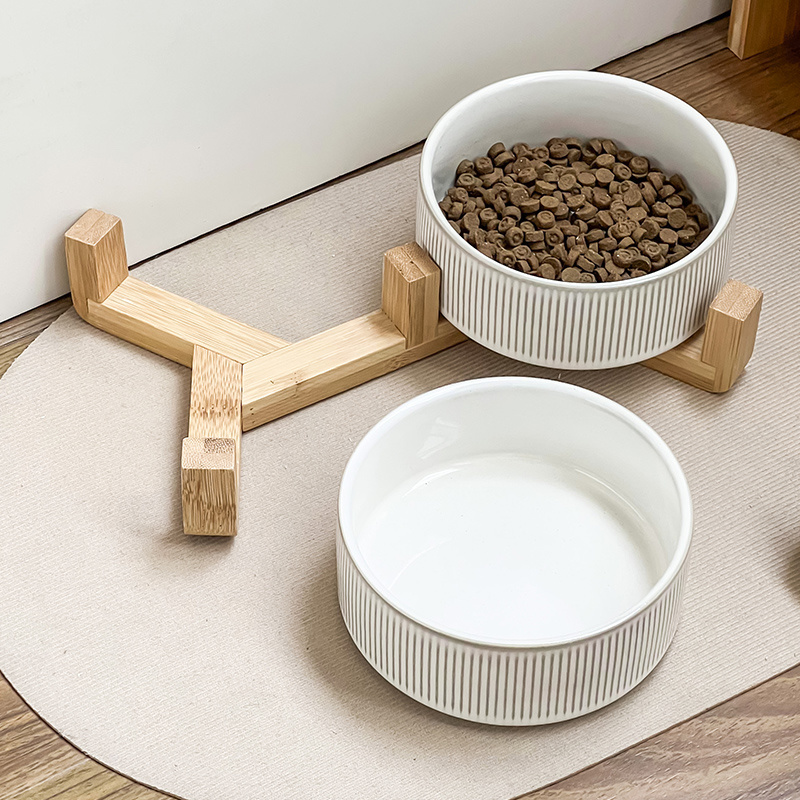 Straight Bowl Vertical White Uniform Glaze & Wooden Frame