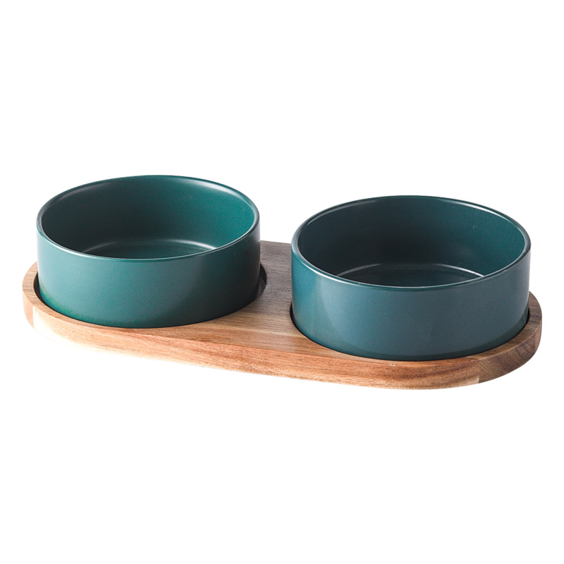 Straight Mouth Matte & Acacia Wood Tray