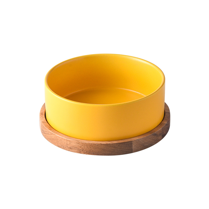 Straight Mouth Matte & Acacia Wood Tray